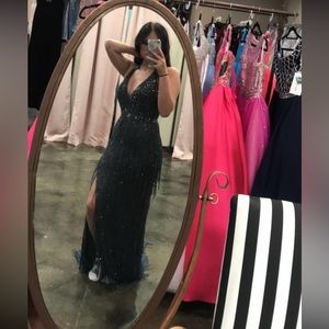 Prom Dress Size 4 , charcoal color